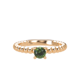 Green Sapphire Bubble Stackable Prongs Solitaire