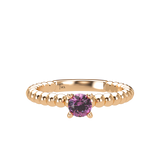 Pink Sapphire Bubble Stackable Prongs Solitaire