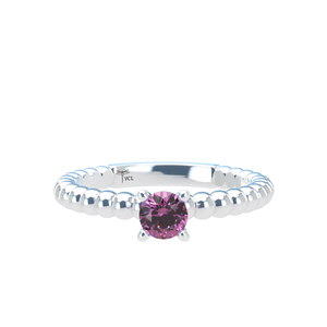 Pink Sapphire Bubble Stackable Prongs Solitaire