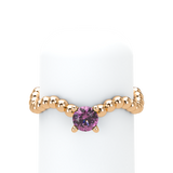 Pink Sapphire Bubble Wave Stackable Prongs Solitaire