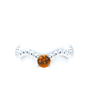 Orange Sapphire Bubble Wave Stackable Prongs Solitaire