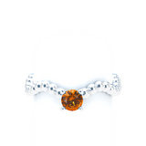 Orange Sapphire Bubble Wave Stackable Prongs Solitaire