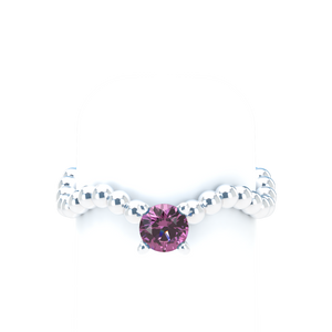 Pink Sapphire Bubble Wave Stackable Prongs Solitaire