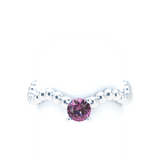 Pink Sapphire Bubble Wave Stackable Prongs Solitaire