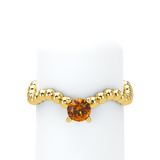 Orange Sapphire Bubble Wave Stackable Prongs Solitaire