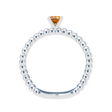 Orange Sapphire Bubble Wave Stackable Prongs Solitaire