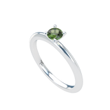 Green Sapphire Plain Stackable Prongs Solitaire