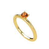 Orange Sapphire Plain Stackable Prongs Solitaire