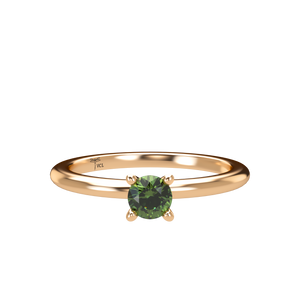 Green Sapphire Plain Stackable Prongs Solitaire