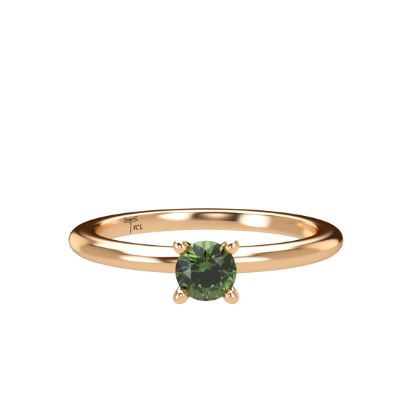 Green Sapphire Plain Stackable Prongs Solitaire