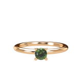 Green Sapphire Plain Stackable Prongs Solitaire