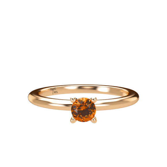 Orange Sapphire Plain Stackable Prongs Solitaire