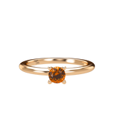 Orange Sapphire Plain Stackable Prongs Solitaire