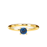 Blue Sapphire Plain Stackable Prongs Solitaire