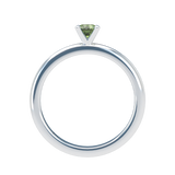 Green Sapphire Plain Stackable Prongs Solitaire