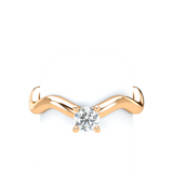 Plain Wave Stackable Prongs Solitaire