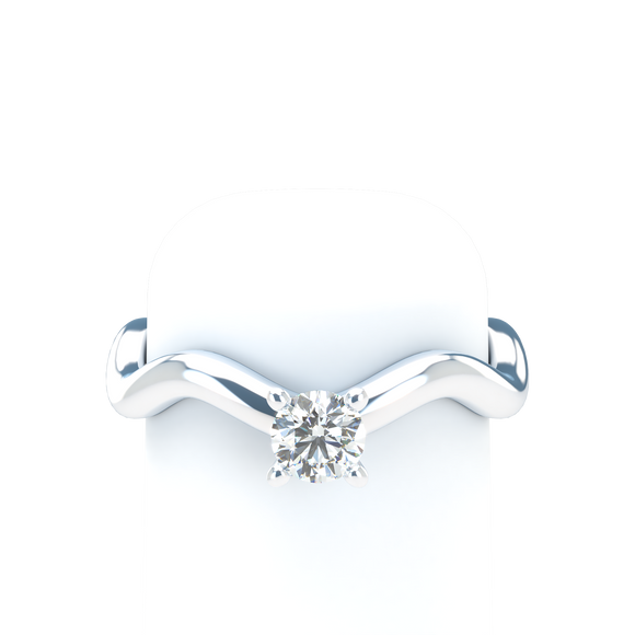 Plain Wave Stackable Prongs Solitaire