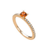 Orange Sapphire Pavé Stackable Prongs Solitaire