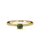 Green Sapphire Pavé Stackable Prongs Solitaire