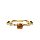 Orange Sapphire Pavé Stackable Prongs Solitaire