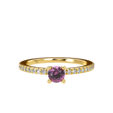 Pink Sapphire Pavé Stackable Bezel Solitaire