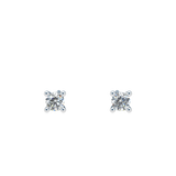 4 Prongs Diamond Studs In 18 White Gold