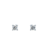 4 Prongs Diamond Studs In 18 White Gold