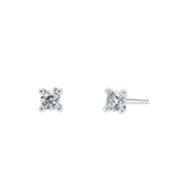 4 Prongs Diamond Studs In 18 White Gold