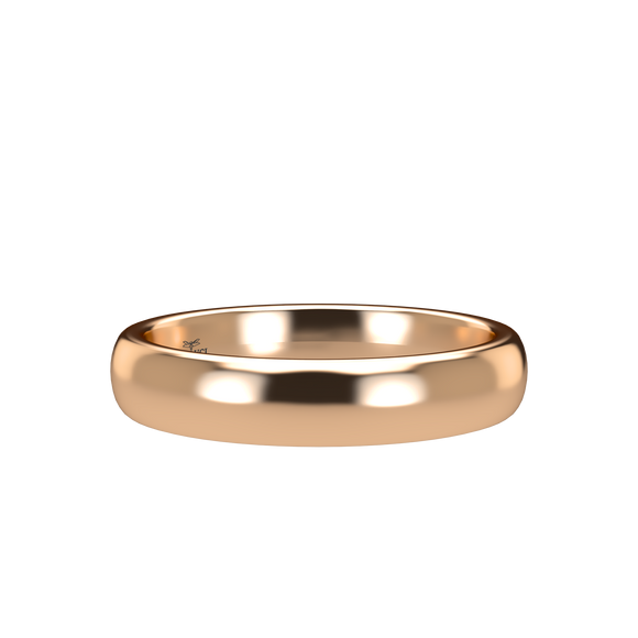 Domed 4mm Pink Gold Band