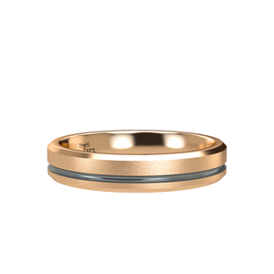 Grooved 4mm Pink Gold Band