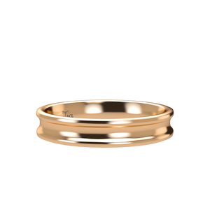 Concave 4mm Pink Gold Band