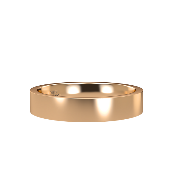 Flat 4mm Pink Gold Band