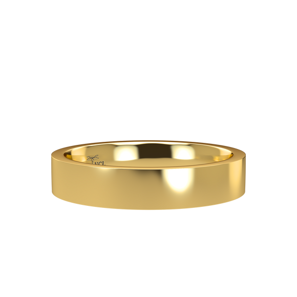 Flat 4mm Yellow Gold Band