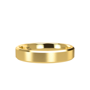 Chamfer 4mm Yellow Gold Band