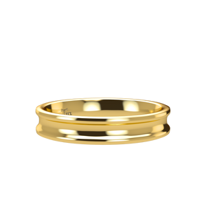 Concave 4mm Yellow Gold Band