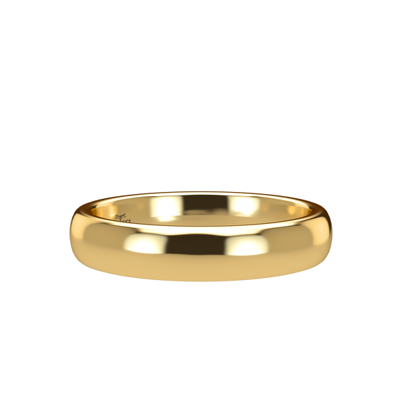 Domed 4mm Yellow Gold Band