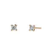 4 Prongs Diamond Studs In 18 Pink Gold