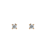 4 Prongs Diamond Studs In 18 Pink Gold