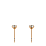 4 Prongs Diamond Studs In 18 Pink Gold