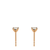 4 Prongs Diamond Studs In 18 Pink Gold