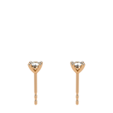 4 Prongs Diamond Studs In 18 Pink Gold