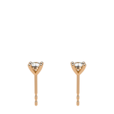 4 Prongs Diamond Studs In 18 Pink Gold