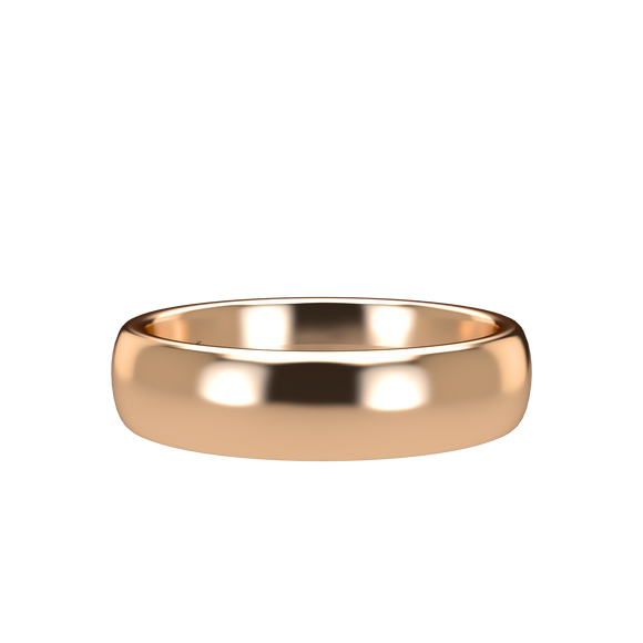 Domed 5mm Pink Gold Band