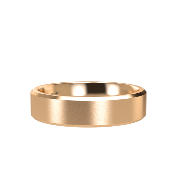 Chamfer 5mm Pink Gold Band