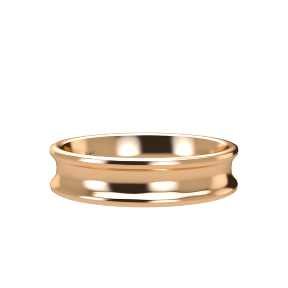 Concave 5mm Pink Gold Band