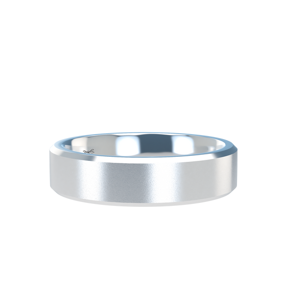 Chamfer 5mm White Gold Band