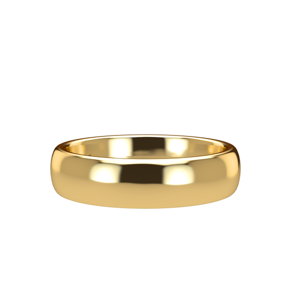 Domed 5mm Yellow Gold Band