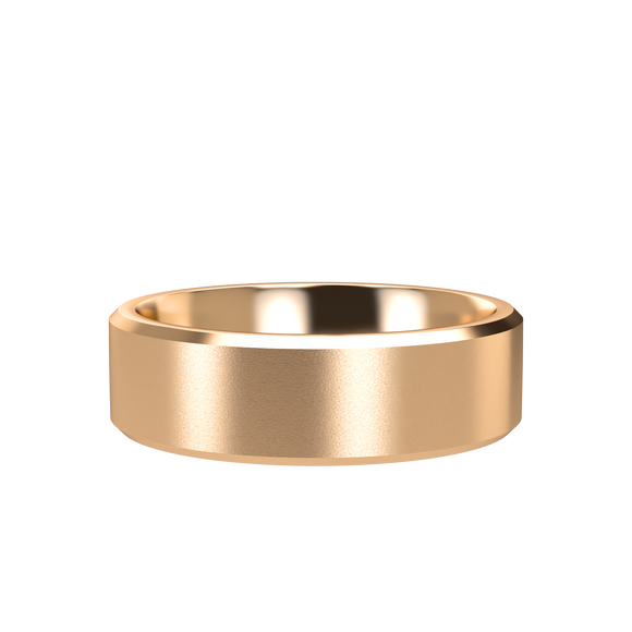 Chamfer 6mm Pink Gold Band