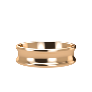 Concave 6mm Pink Gold Band