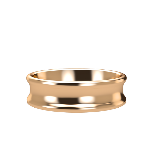 Concave 6mm Pink Gold Band